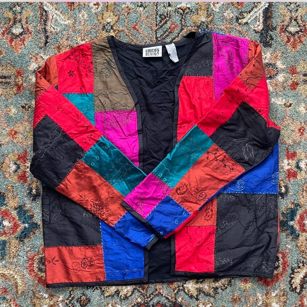 Chico's Multicolor Patchwork Jacket - image 1